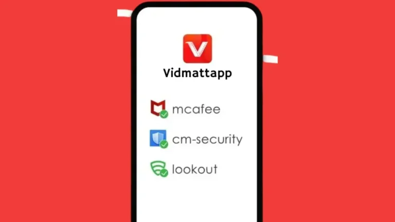 A smartphone displaying Vidmattapp's user interface for video downloading and streaming.